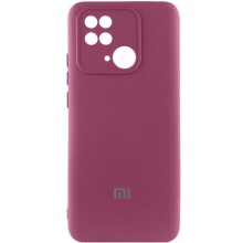 Чохол Silicone Cover Lakshmi Full Camera (AAA) with Logo для Xiaomi Redmi 10C (Бордовий)