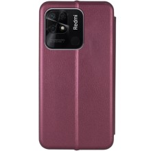 Кожаный чехол-книжка Classy для Xiaomi Redmi 10C – Бордовый