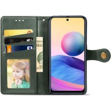 Шкіряний чохол-книжка GETMAN Gallant (PU) для Xiaomi Redmi 10C – Зелений