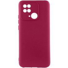 Чохол Silicone Cover Lakshmi Full Camera (AA) для Xiaomi Redmi 10C (Бордовий)
