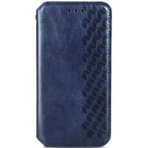 Кожаный чехол-книжка GETMAN Cubic (PU) для Xiaomi Redmi 10C (Синий)