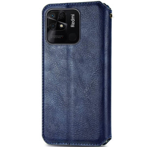 Кожаный чехол-книжка GETMAN Cubic (PU) для Xiaomi Redmi 10C – Синий