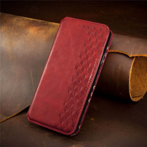 Кожаный чехол-книжка GETMAN Cubic (PU) для Xiaomi Redmi 10C – Красный
