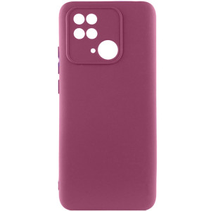 Чехол Silicone Cover Lakshmi Full Camera (AAA) для Xiaomi Redmi 10C (Бордовый)