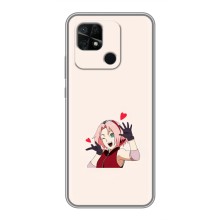 Чехлы Персонажи Аниме Наруто для Xiaomi Redmi 10C (AlphaPrint) (Лайк Сакура)