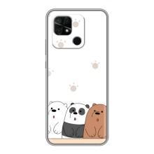 Чехлы с изображением разных животных для Xiaomi Redmi 10C (Удивленные медвеженки)