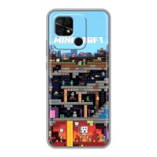 Чехол Майнкрафт на Xiaomi Redmi 10C (AlphaPrint) Minecraft (фон Minecraft)