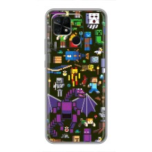 Чехол Майнкрафт на Xiaomi Redmi 10C (AlphaPrint) Minecraft (Коллаж Майнкрафт)