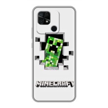 Чехол Майнкрафт на Xiaomi Redmi 10C (AlphaPrint) Minecraft (крипер Майнкрафт)