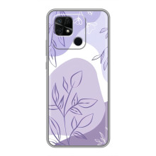 Силиконовый чехол с принтом в цветах на Xiaomi Redmi 10C – Фиолетовый дизайн