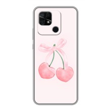 Чехол с розовым рисунком для Xiaomi Redmi 10C (Розовые вишни)