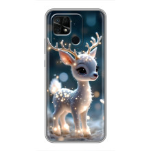 Яркий чехол для Xiaomi Redmi 10C с Зимними Оленятами – Блистающий оленёнок