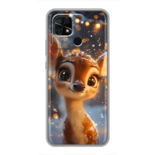 Яркий чехол для Xiaomi Redmi 10C с Зимними Оленятами – Оленёнок среди гирлянд