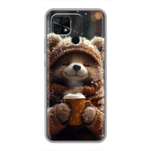 Печатный чехол «Зверята с кофе» для Xiaomi Redmi 10C – Мишка с кофе