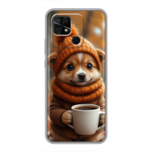 Печатный чехол «Зверята с кофе» для Xiaomi Redmi 10C – Песик с кофе