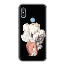 Чехлы (ART) Цветы на Xiaomi Redmi 6 pro (VPrint) (Белые цветы)