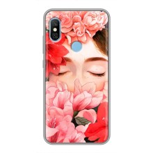 Чехлы (ART) Цветы на Xiaomi Redmi 6 pro (VPrint) (Глаза в цветах)