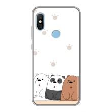 Чохли з зображенням різних тварин на Xiaomi Redmi 6 pro (Здивовані ведмедики)
