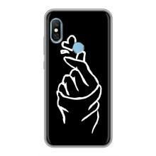 Чехлы (Знак сердечка) на Xiaomi Redmi 6 pro – Сердце на черном