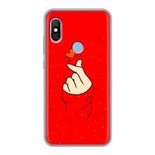 Чехлы (Знак сердечка) на Xiaomi Redmi 6 pro – Сердце на красном