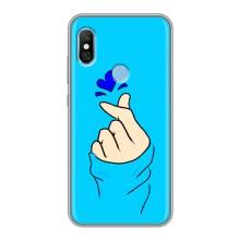 Чехлы (Знак сердечка) на Xiaomi Redmi 6 pro – Сердце на синем