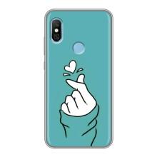Чехлы (Знак сердечка) на Xiaomi Redmi 6 pro – Сердечко на бирюзовом