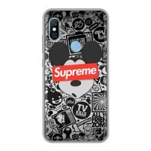 Чохол з Брендами одягу на Редмі 6 Про – Supreme Маус