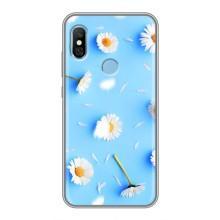 Чохол з Квітами для Xiaomi Redmi 6 pro – ромашки на блакитному