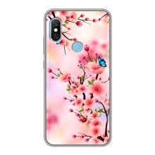 Чехол с принтом САКУРЫ на Xiaomi Redmi 6 pro – Бабочки на сакуре