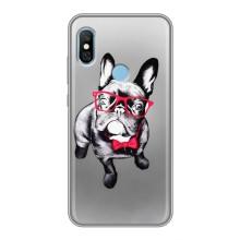 Чехол (ТПУ) Милые собачки для Xiaomi Redmi 6 pro – Бульдог в очках