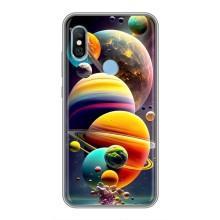 Чехол (ТПУ) с планетами на Xiaomi Redmi 6 pro – Солнечна система