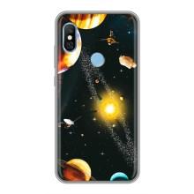 Чехол (ТПУ) с планетами на Xiaomi Redmi 6 pro – Вид с космоса