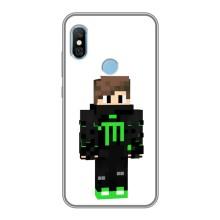 Чехлы для Xiaomi Redmi 6 pro (Персонажи Майн Крафт) – Зеленый мальчик