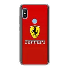 Силиконовый бампер с картинкой машины на Xiaomi Redmi 6 pro (Ferrari Logo)