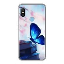 Силіконовий бампер з картинкою звірів для Xiaomi Redmi 6 pro – Метелик синій
