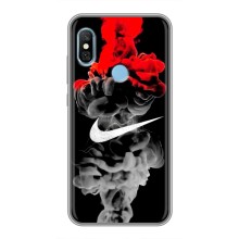 Силиконовый Чехол на Xiaomi Redmi 6 pro с картинкой Nike (Nike дым)