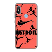 Силиконовый Чехол Nike Air Jordan на Редми 6 Про (Just Do It)