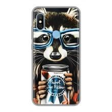Силиконовый Чехол с Енотами на Xiaomi Redmi 6 pro – Енот в очках