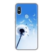 Силиконовый Чехол с одуванчиками на Xiaomi Redmi 6 pro – Одуванчик на голубом