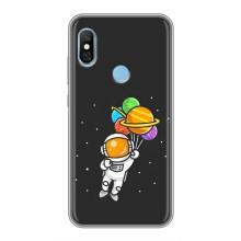 Силиконовый Чехол с принтом "Космонавты" на Xiaomi Redmi 6 pro – Космонавт с шариками