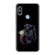 Силиконовый Чехол с принтом "Космонавты" на Xiaomi Redmi 6 pro – В руках земля