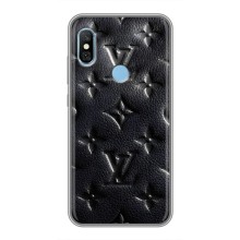 Текстурный Чехол Louis Vuitton для Редми 6 Про (Черный ЛВ)