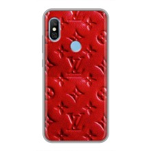 Текстурний Чохол Louis Vuitton для Редмі 6 Про (Червоний ЛВ)