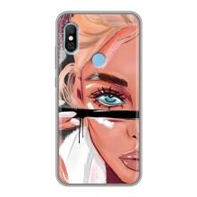 Силиконовый Чехол на Xiaomi Redmi 6 pro с картинкой Стильных Девушек – Девушка и ресницы