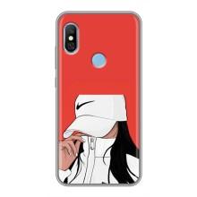 Силиконовый Чехол на Xiaomi Redmi 6 pro с картинкой Стильных Девушек – Девушка Nike
