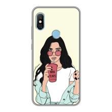 Силиконовый Чехол на Xiaomi Redmi 6 pro с картинкой Стильных Девушек – С напитком