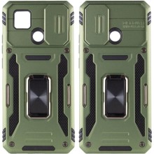 Ударопрочный чехол Camshield Army Ring для Xiaomi Redmi 9C / 10A (Оливковый)