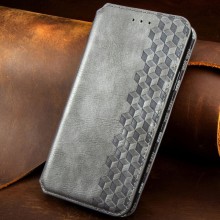 Кожаный чехол книжка GETMAN Cubic (PU) для Xiaomi Redmi 9C – Серый