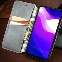 Кожаный чехол книжка GETMAN Cubic (PU) для Xiaomi Redmi 9C – Серый