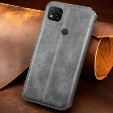 Кожаный чехол книжка GETMAN Cubic (PU) для Xiaomi Redmi 9C – Серый